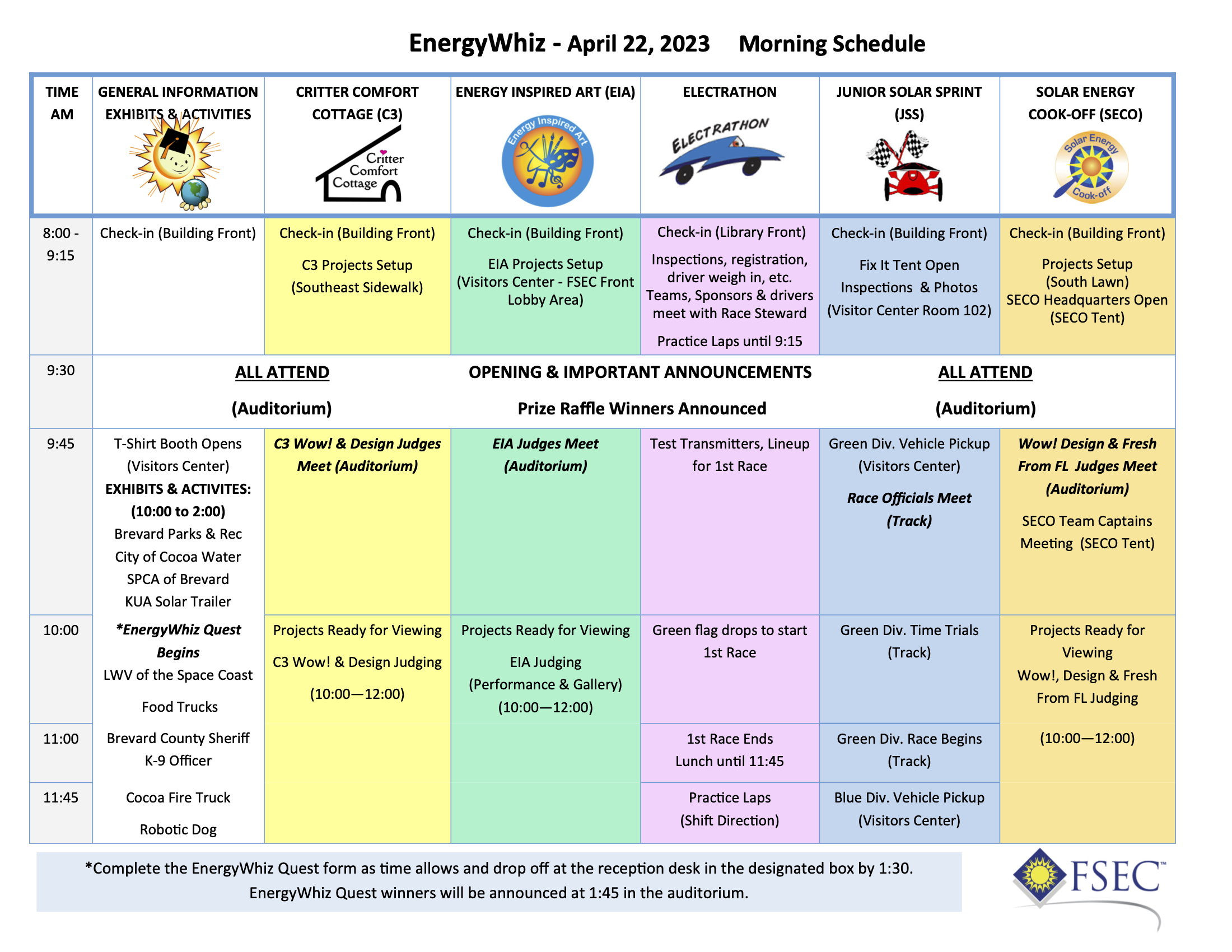 EnergyWhiz Schedule